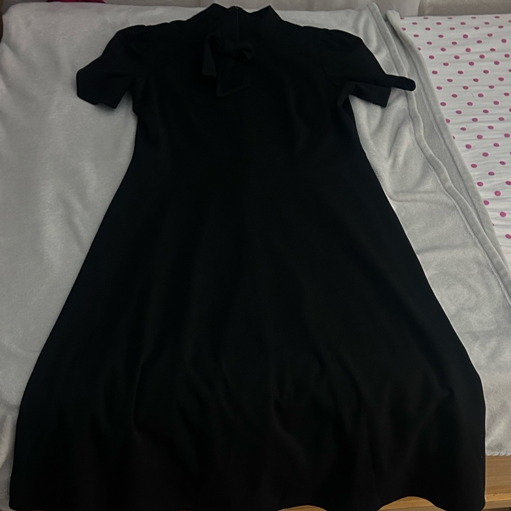 Black Dress with Bow on Neckline